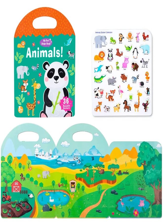 RUSON 2 Sets Portable Jelly Quiet Busy Book, Vehicle & Animal Reusable Sticker Books for Kids, Toddler Sticker Activity Book Preschool Learning Activities Educational Toys for Girls Boys Ages 3+ - Image 3